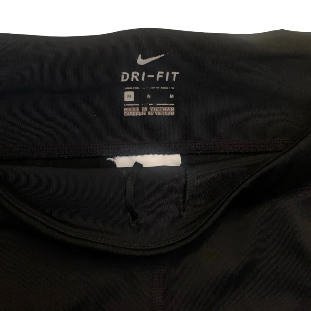Nike Dri Fit Black Mid Rise Leggings Activewear Yoga Gym Athletic Athleisure